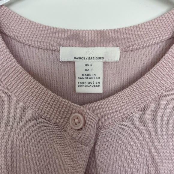 H&M basics light mauve cardigan size small - Picture 3 of 6